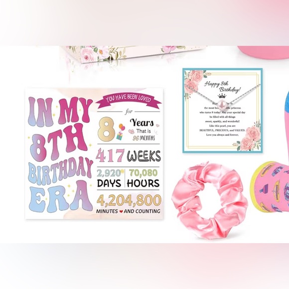 NIB- Fun Pink Happy Birthday 
Gift Set for Girls 
8 Birthday Gift Set - Picture 4 of 14